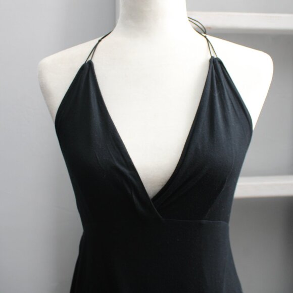 RLX Ralph Lauren VTG Rare Y2K Black Halter Open-Back Midi Dress Size Medium - Picture 5 of 7